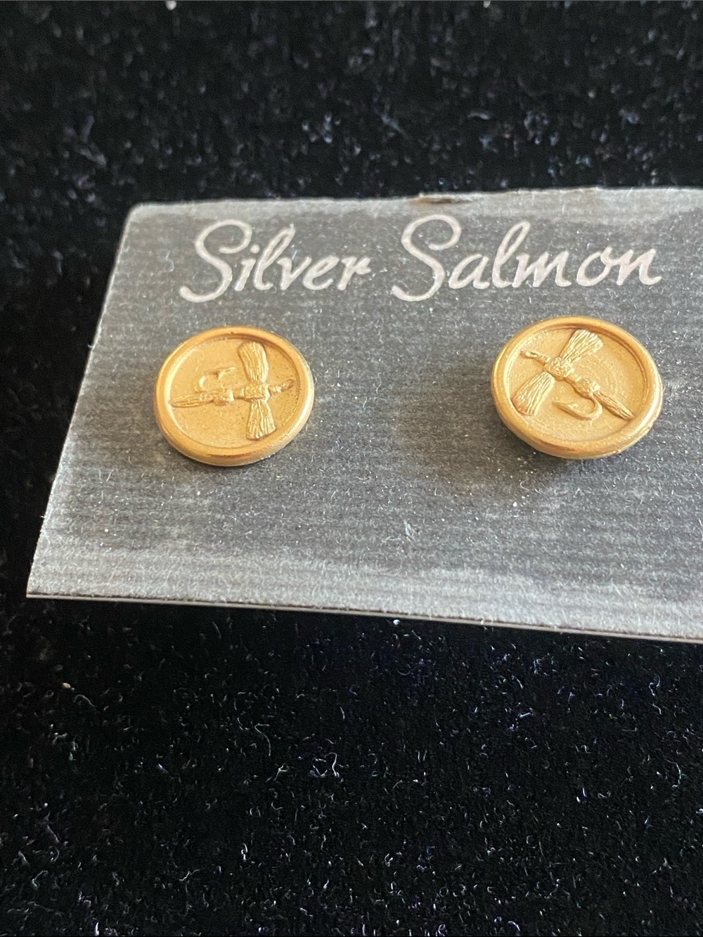 Silver Salmon Gold Earrings